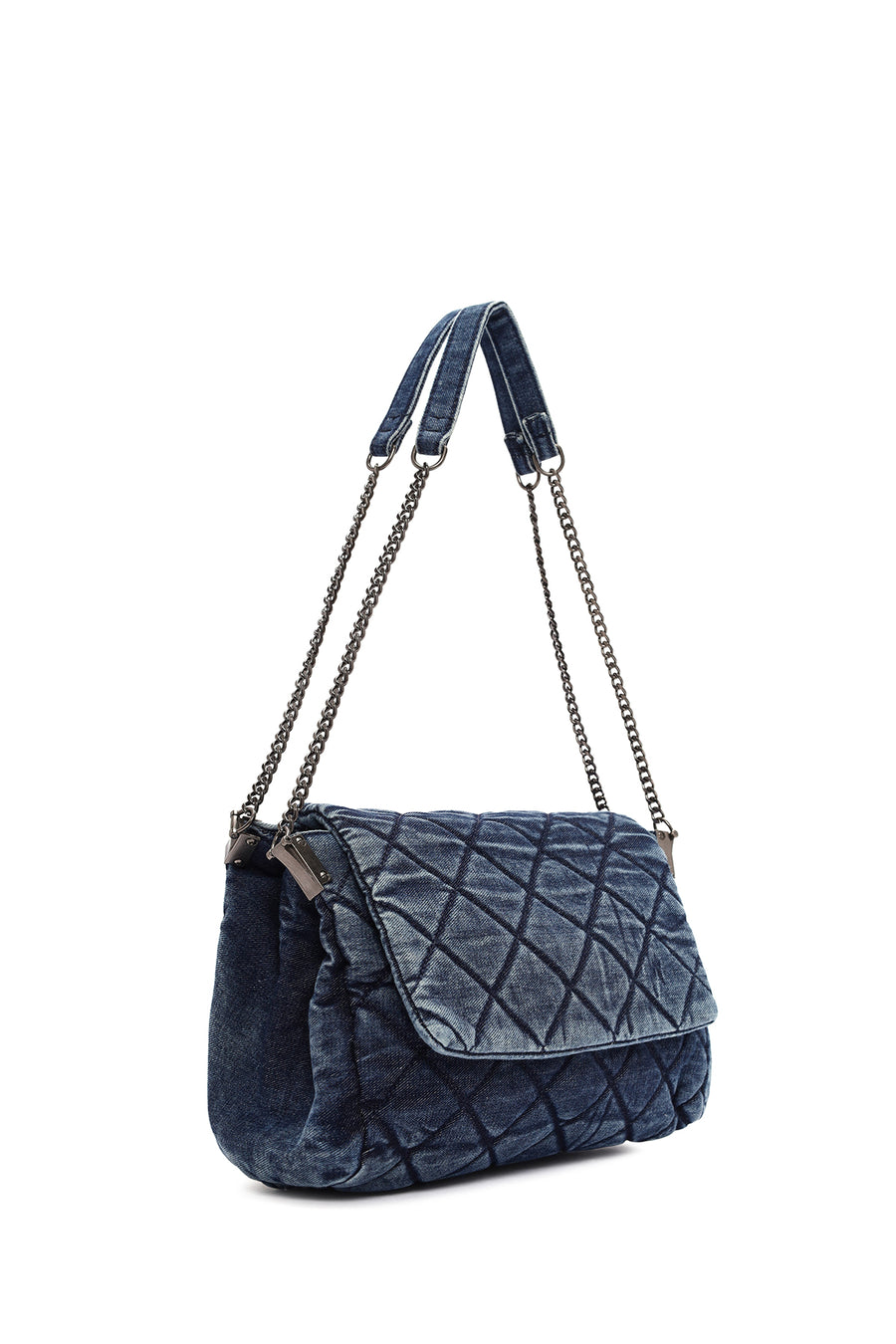 Women's Blue Long Strap Jean Shoulder Bag