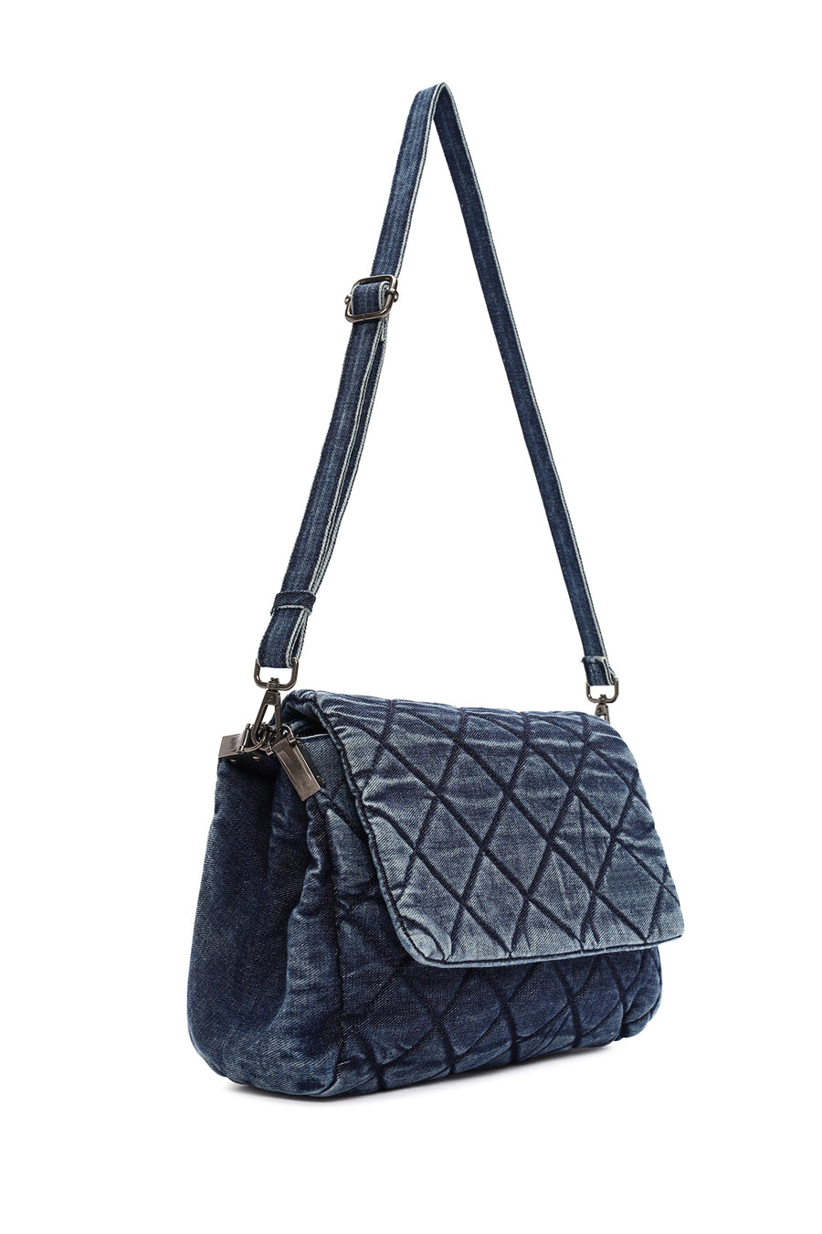 Women's Blue Long Strap Jean Shoulder Bag