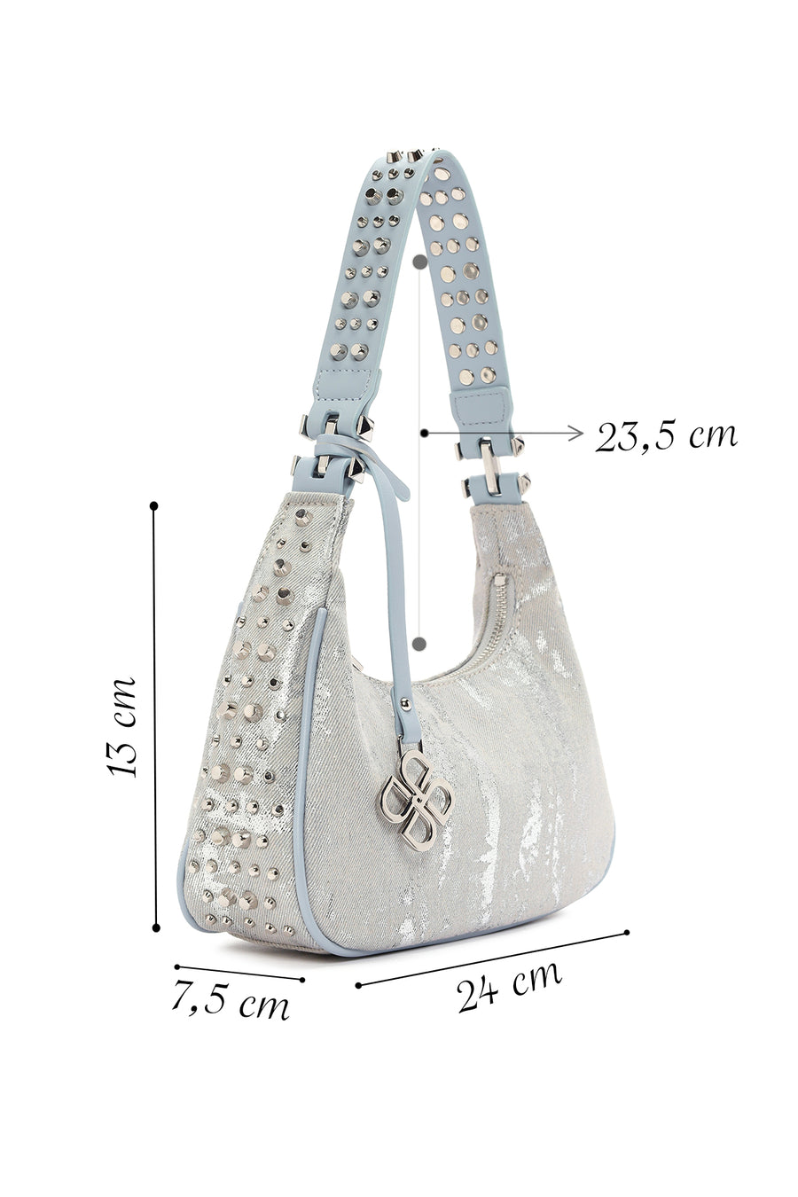 Women's Gray Fabric Shoulder Bag