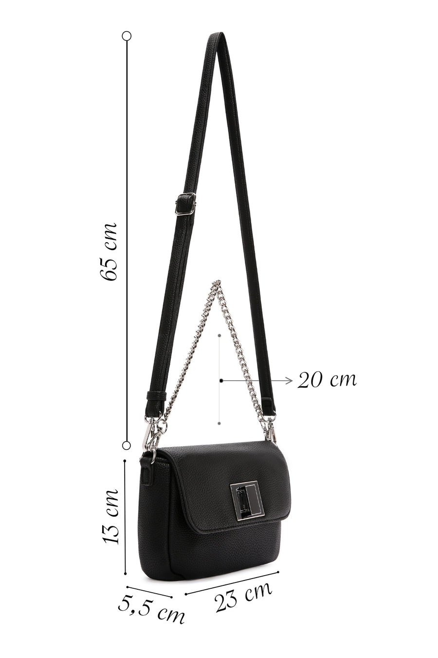 Women's Black Long Strap Shoulder Bag