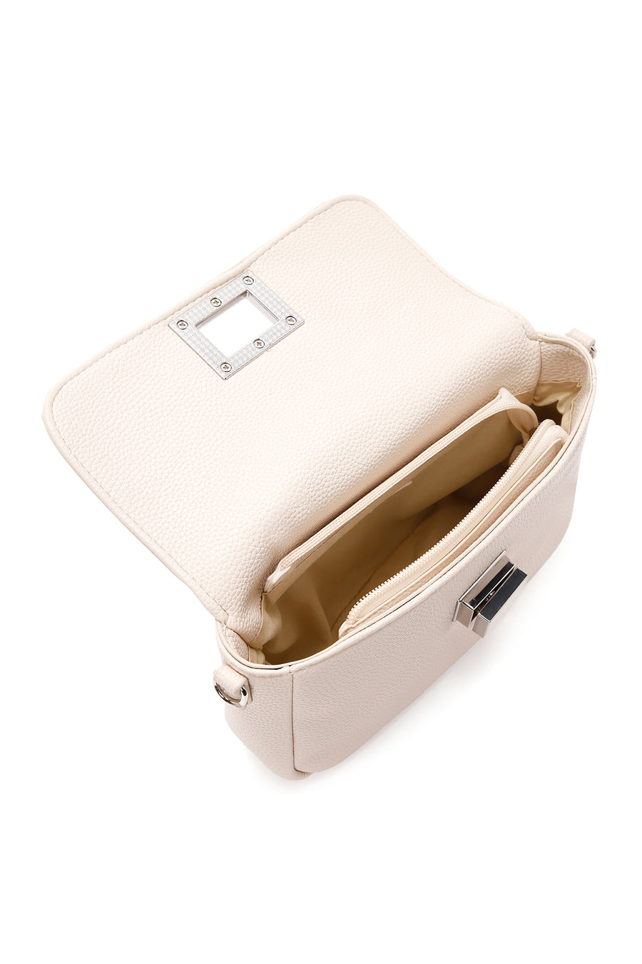 Women's Cream Long Strap Shoulder Bag