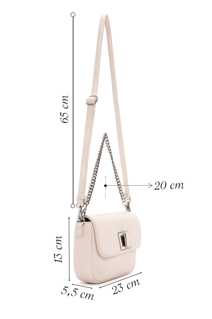 Women's Cream Long Strap Shoulder Bag