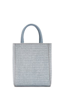 Women's Blue Long Strap Straw Crossbody Bag | Derimod