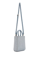 Women's Blue Long Strap Straw Crossbody Bag | Derimod