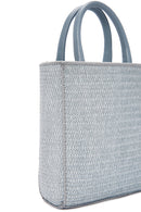 Women's Blue Long Strap Straw Crossbody Bag | Derimod