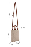 Women's Beige Long Strap Straw Crossbody Bag | Derimod