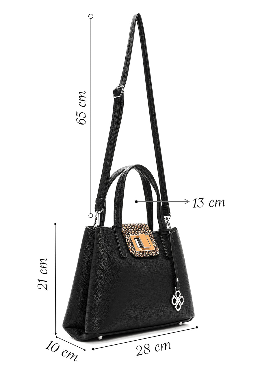 Women's Black Long Strap Casual Shoulder Bag