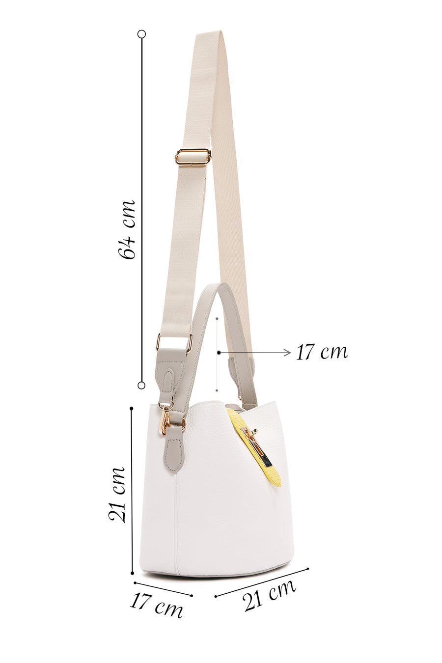 Women's White Long Strap Shoulder Bag