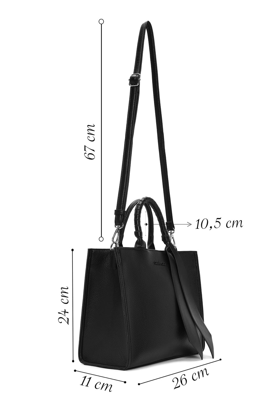 Women's Black Long Strap Shoulder Bag