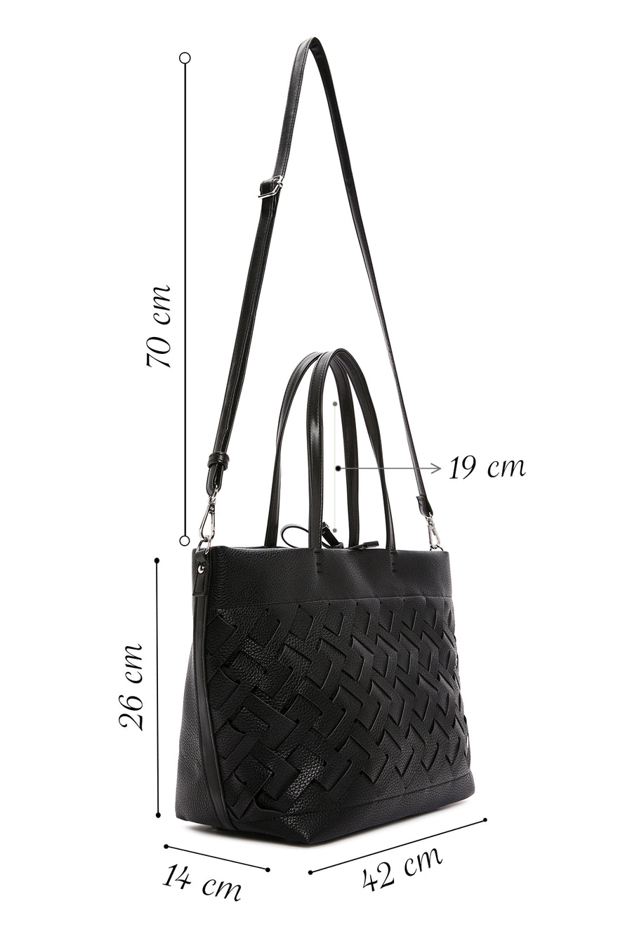 Women's Black Long Strap Shoulder Bag