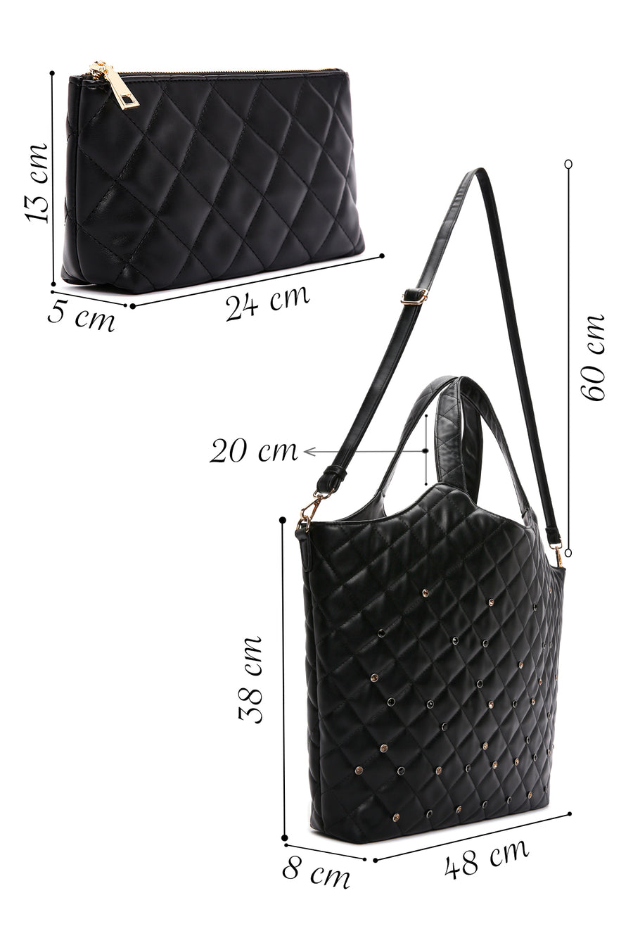 Women's Black Long Strap Shoulder Bag