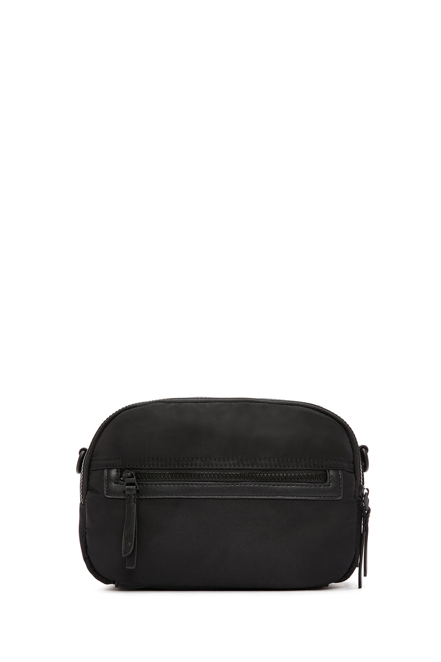 Women's Black Long Strap Fabric Crossbody Bag