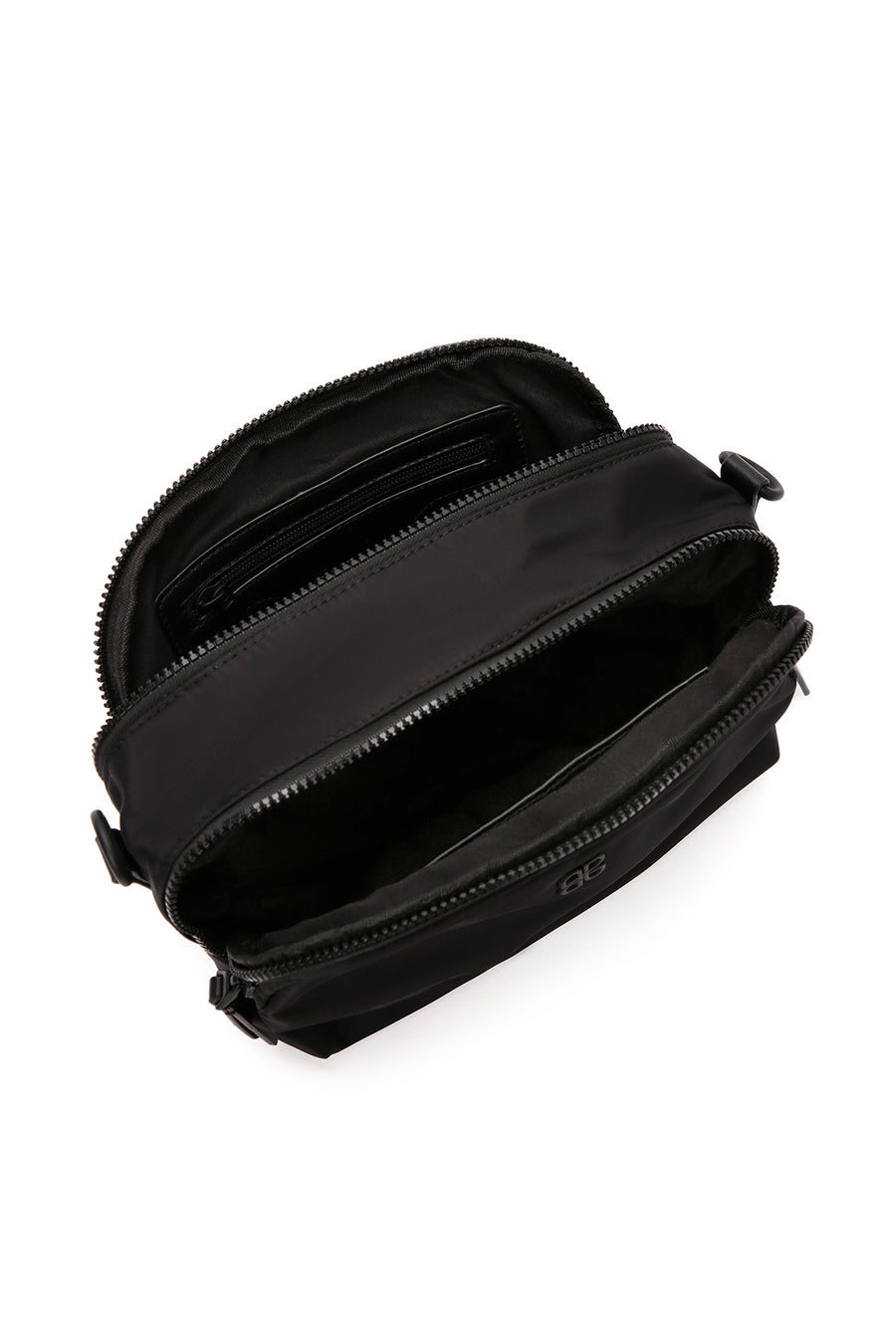 Women's Black Long Strap Fabric Crossbody Bag