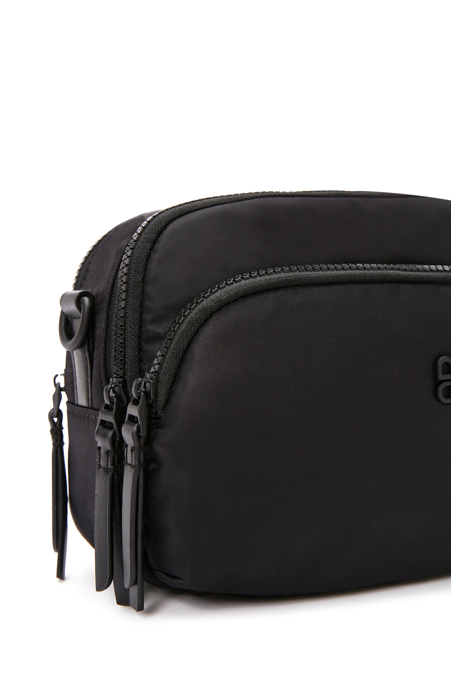 Women's Black Long Strap Fabric Crossbody Bag