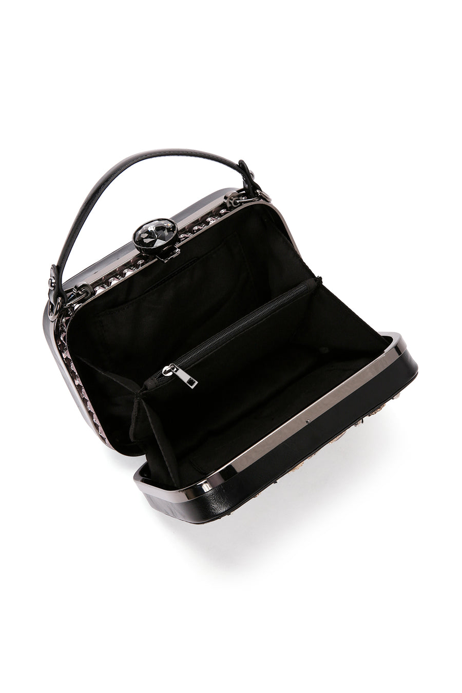Women's Black Long Strap Stone Bag