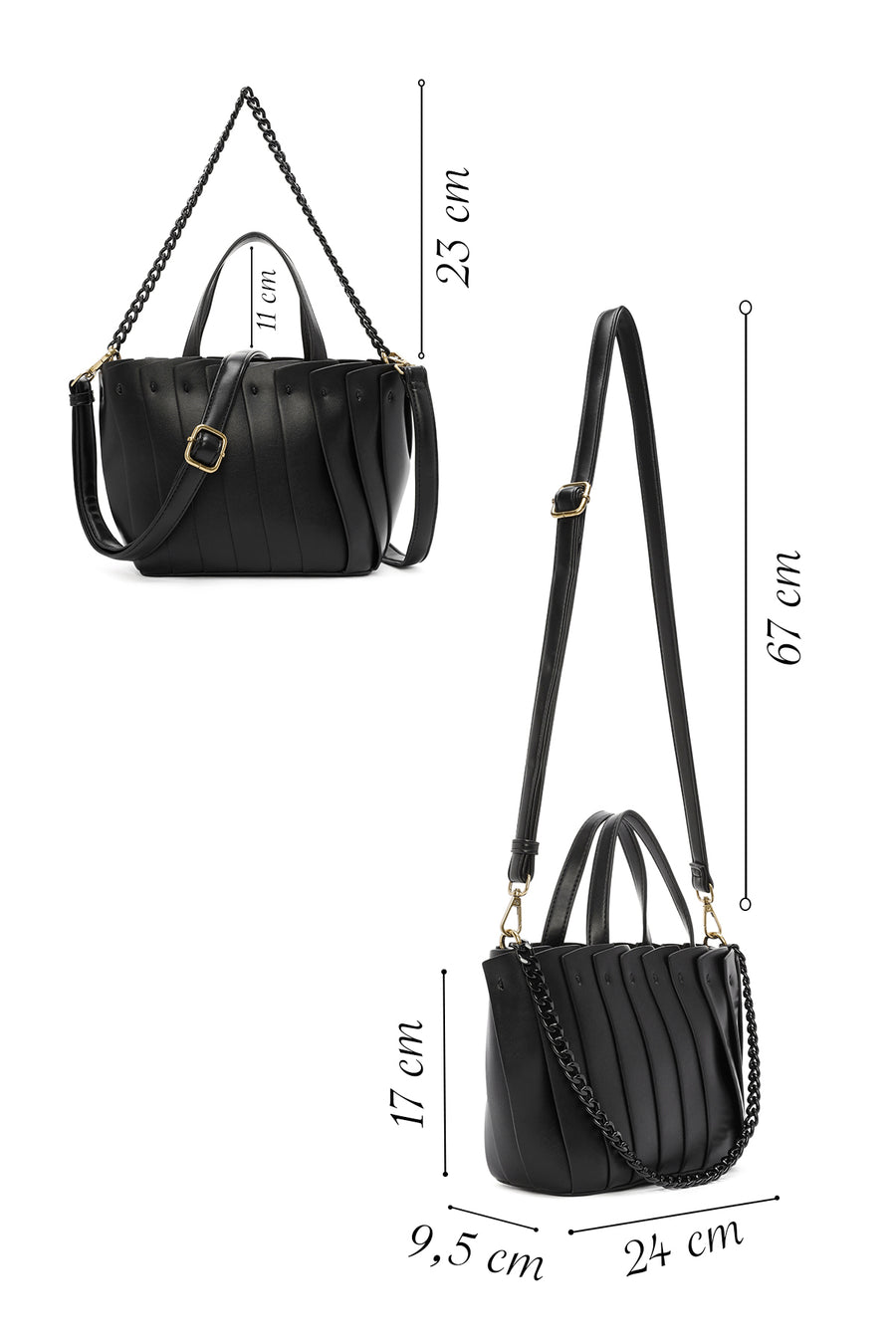 Women's Black Long Strap Shoulder Bag