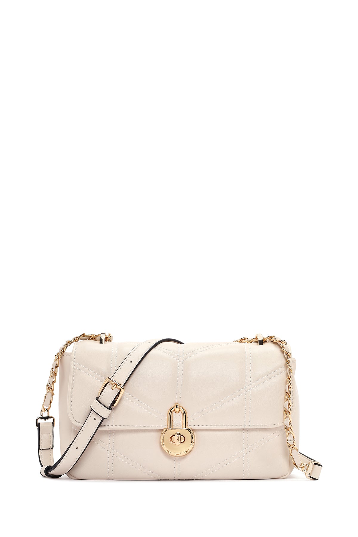 Women's Cream Long Strap Quilted Shoulder Bag 24SBD2545KP | Derimod