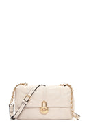 Women's Cream Long Strap Quilted Shoulder Bag | Derimod