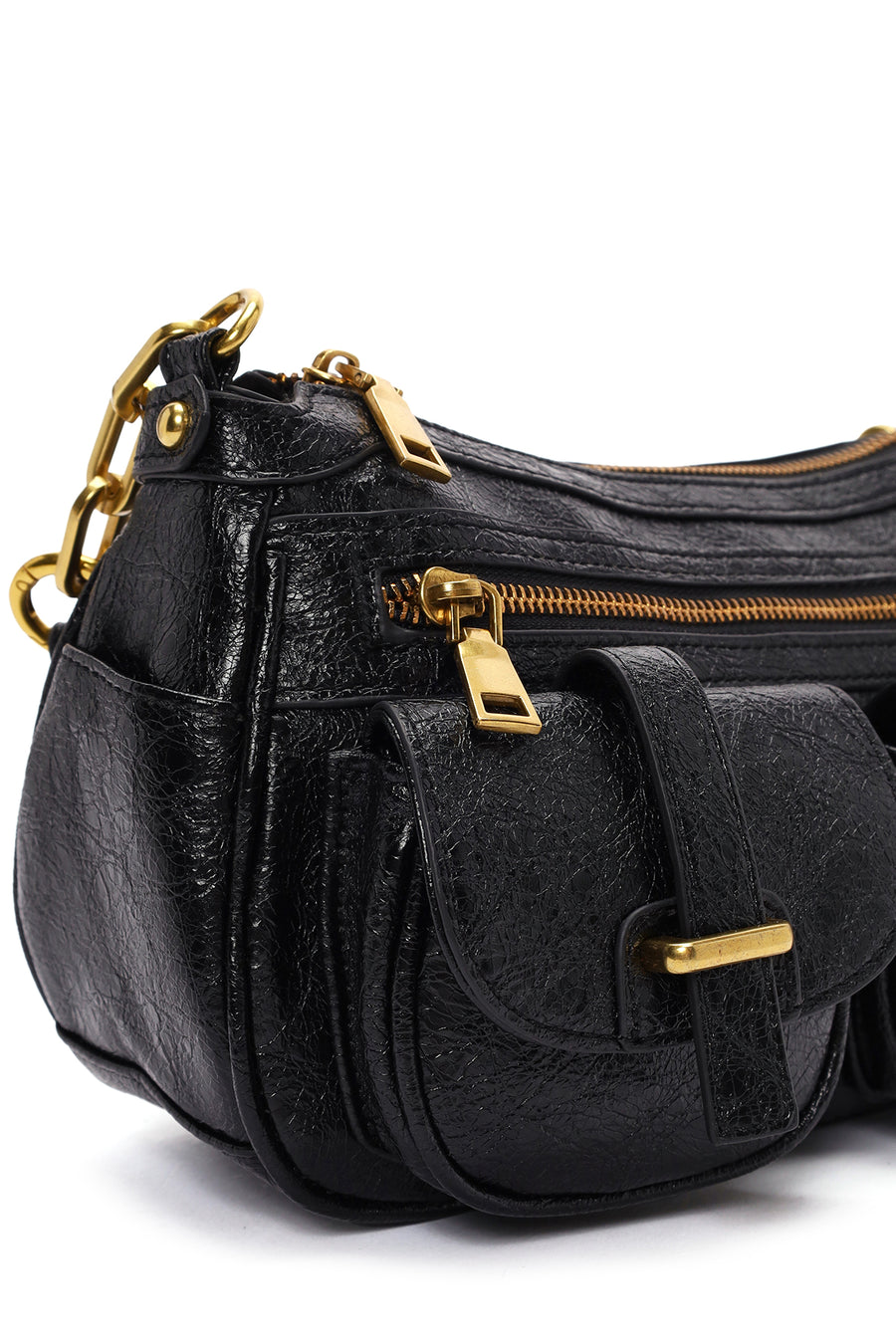 Women's Black Long Strap Shoulder Bag