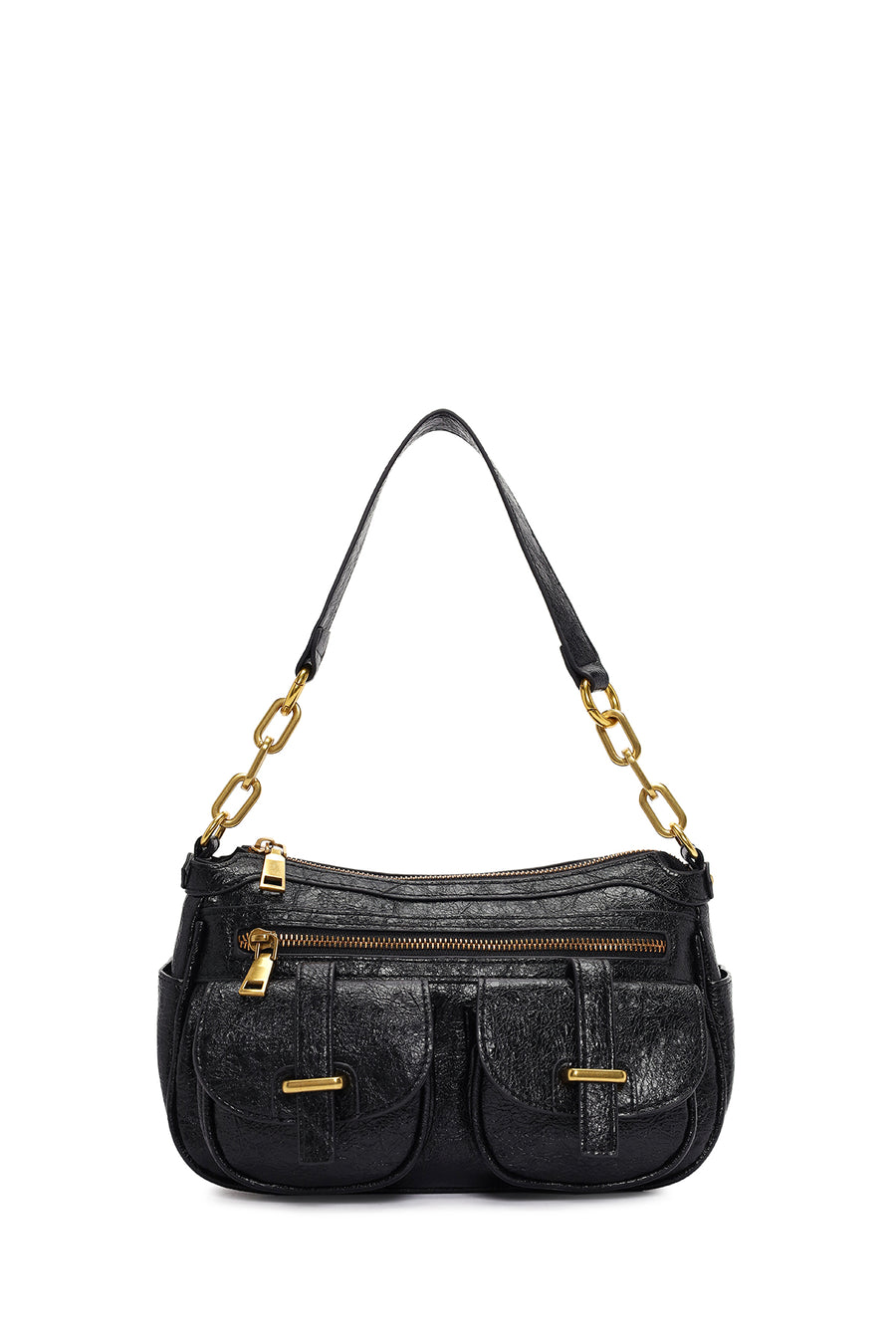 Women's Black Long Strap Shoulder Bag