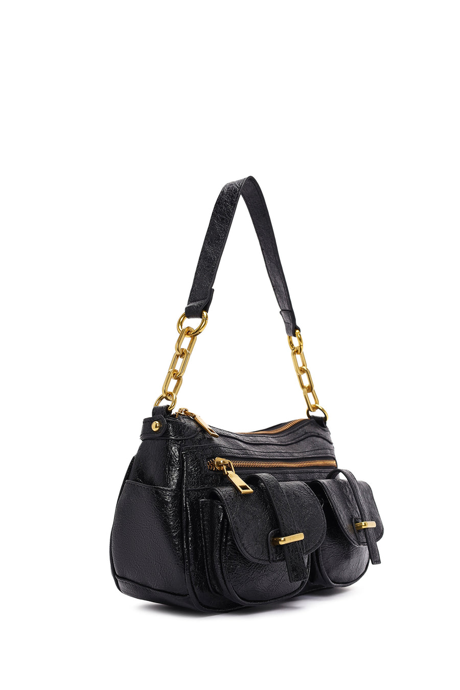 Women's Black Long Strap Shoulder Bag