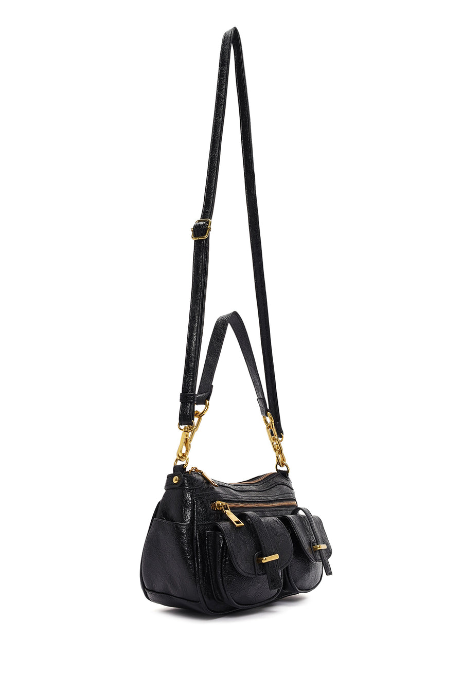 Women's Black Long Strap Shoulder Bag