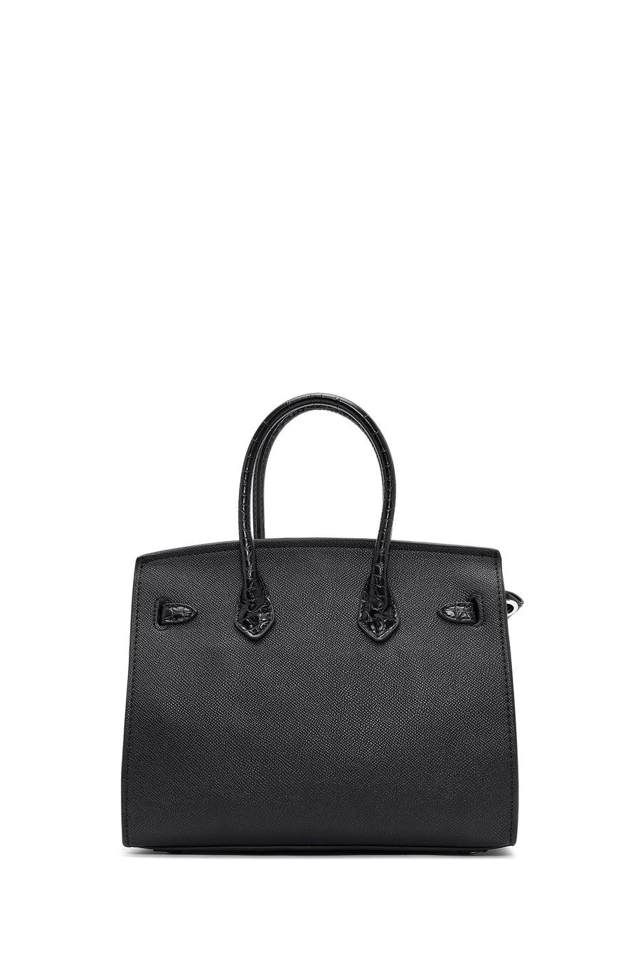 Women's Black Long Strap Patterned Shoulder Bag