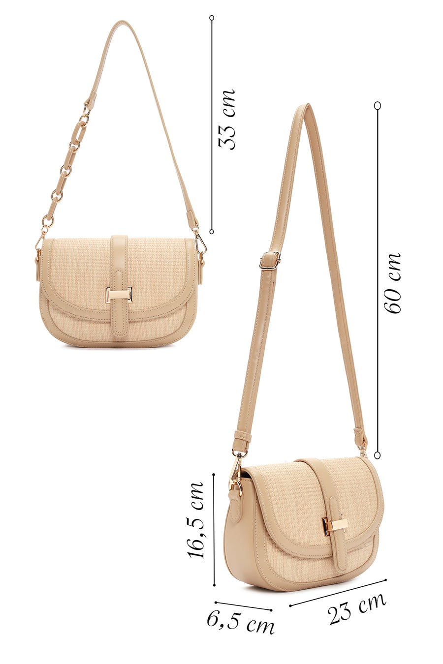 Women Beige Long Strap Shoulder Bag