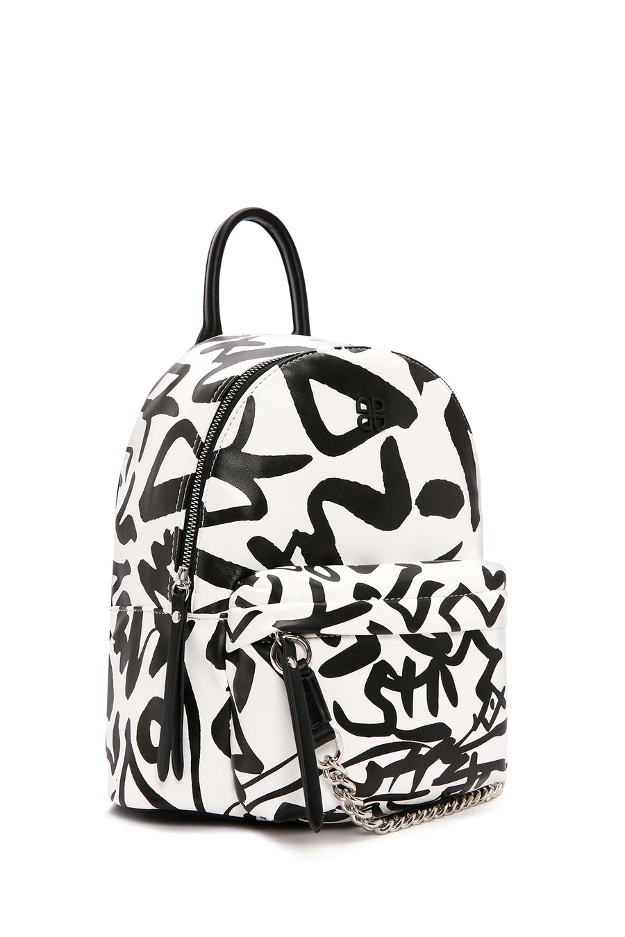 Women's Black Printed Backpack