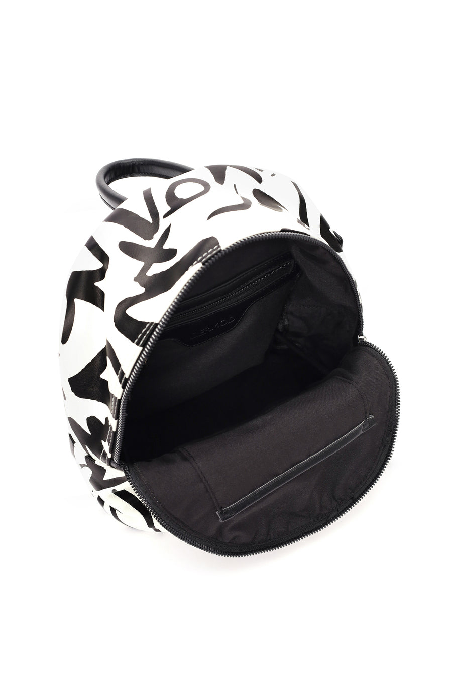 Women's Black Printed Backpack