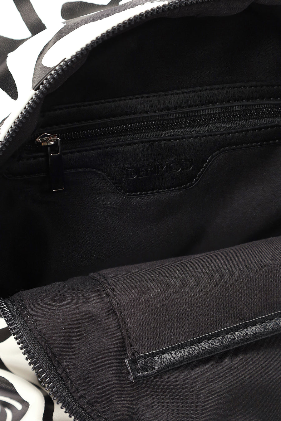Women's Black Printed Backpack