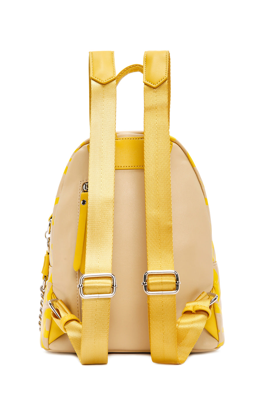 Women's Yellow Printed Backpack