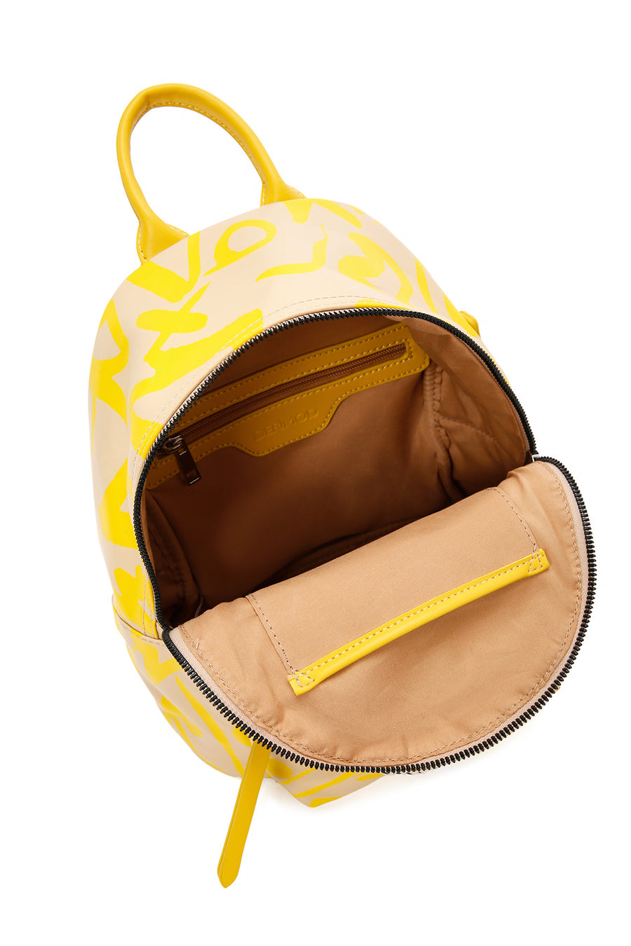 Women's Yellow Printed Backpack