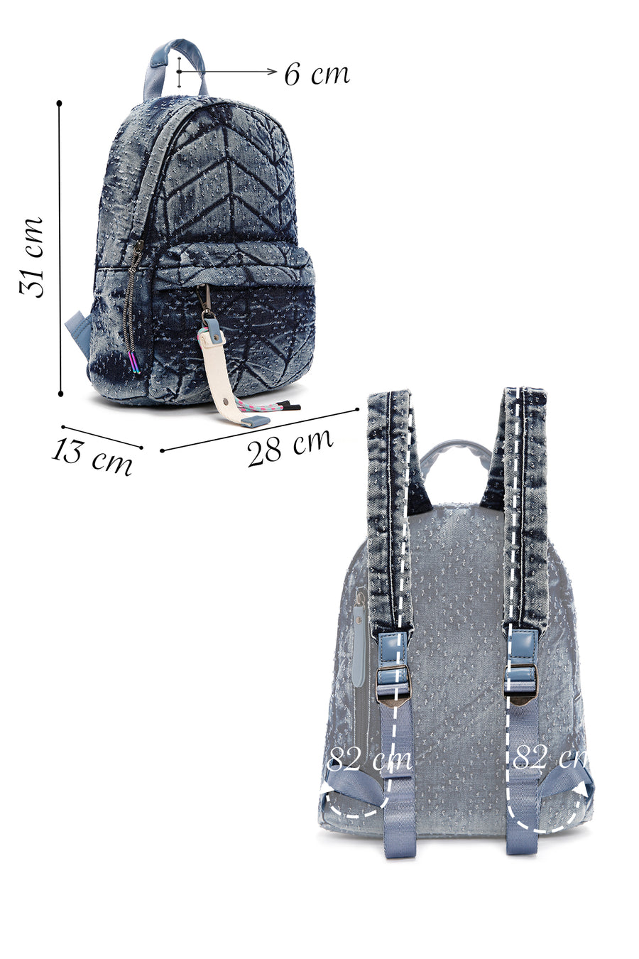 Women's Blue Fabric Backpack