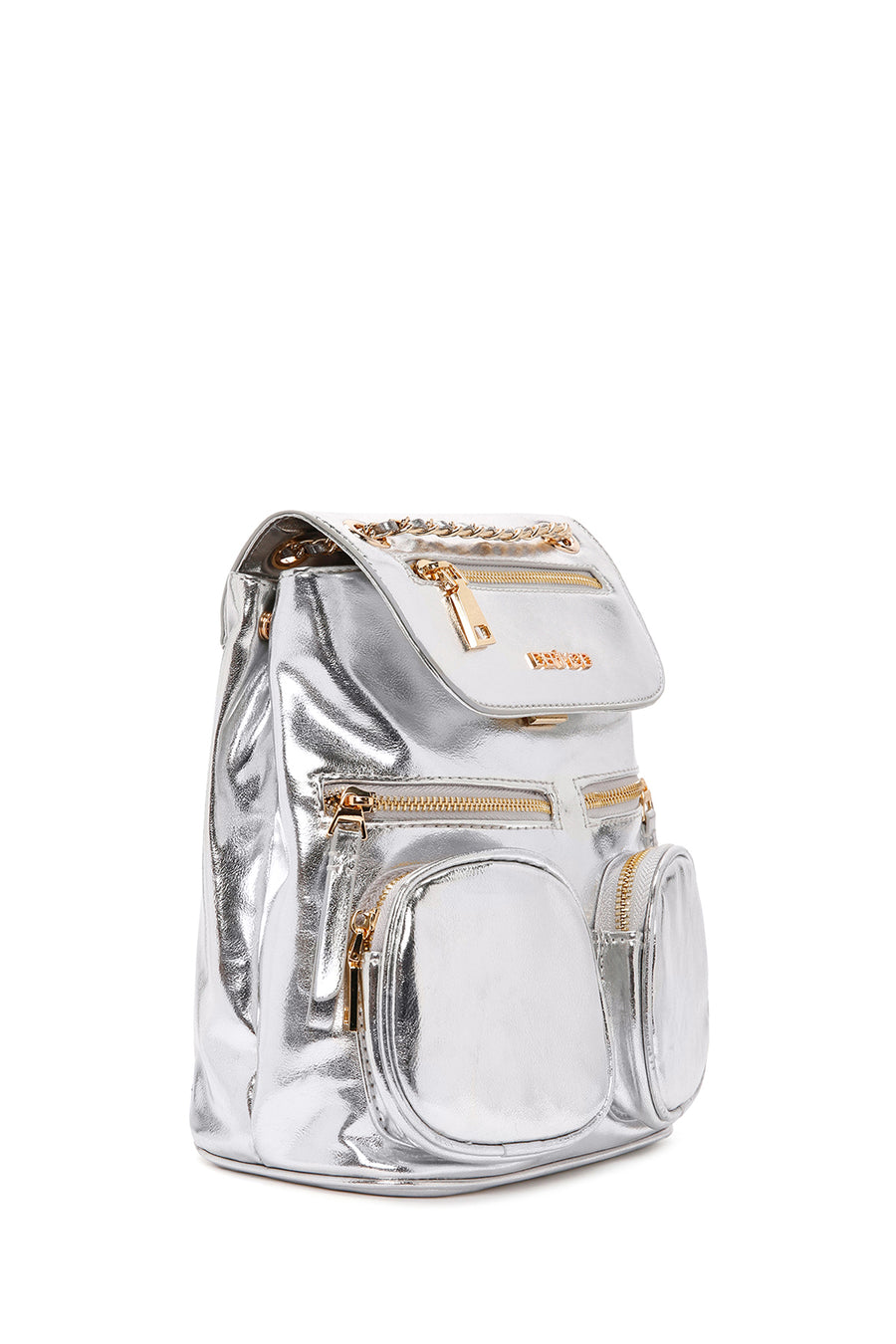 Women's Silver Metallic Backpack