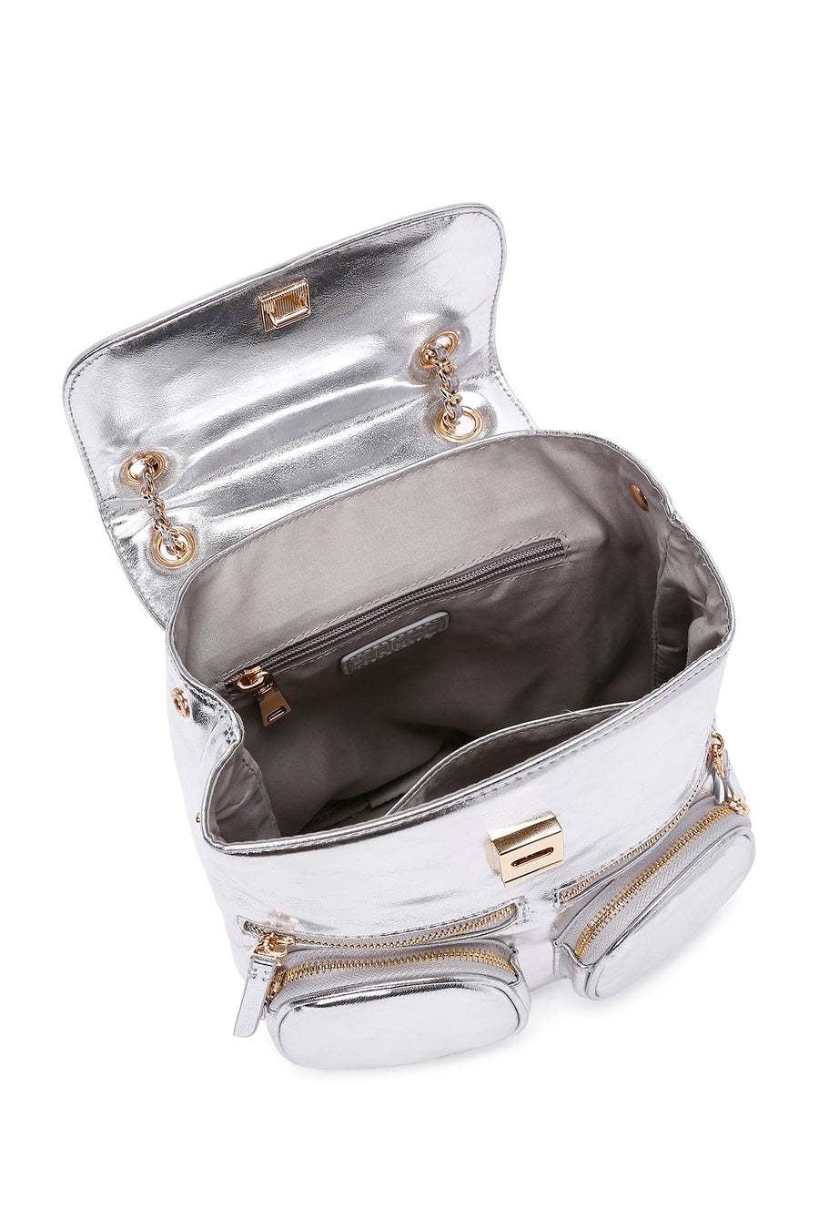 Women's Silver Metallic Backpack