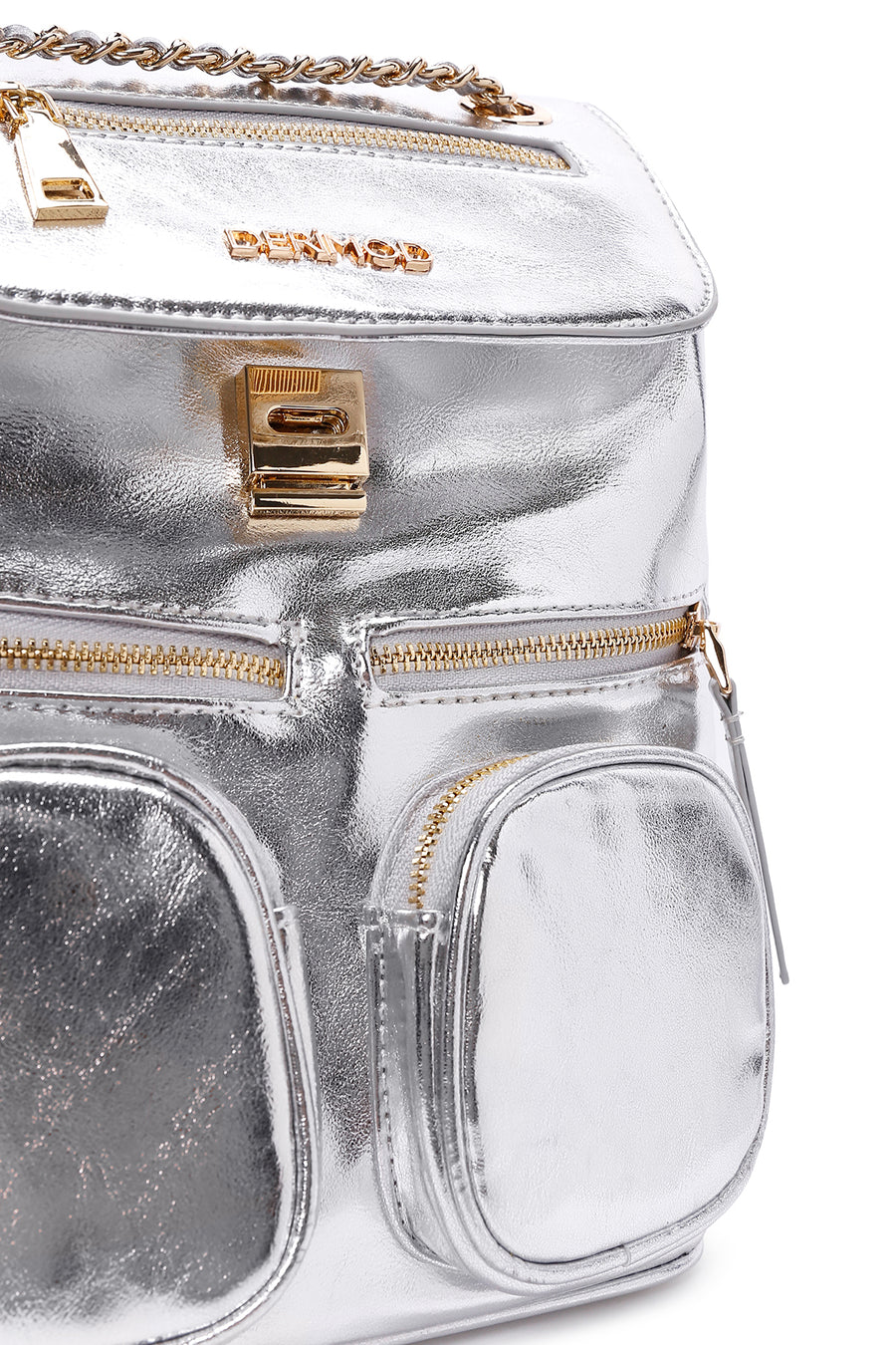 Women's Silver Metallic Backpack