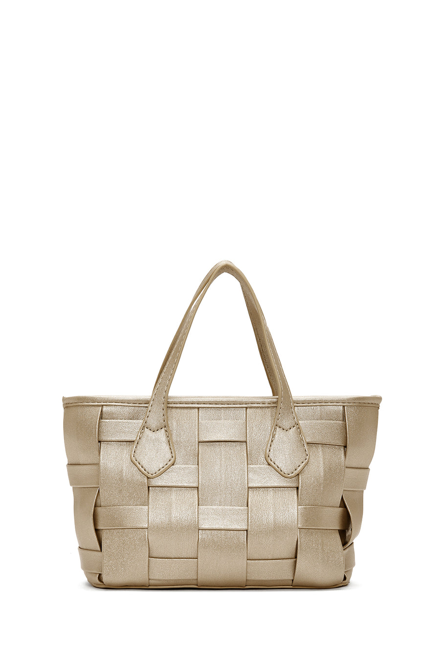 Women's Gold Long Strap Knitted Patterned Crossbody Bag