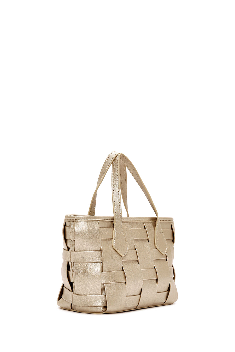Women's Gold Long Strap Knitted Patterned Crossbody Bag