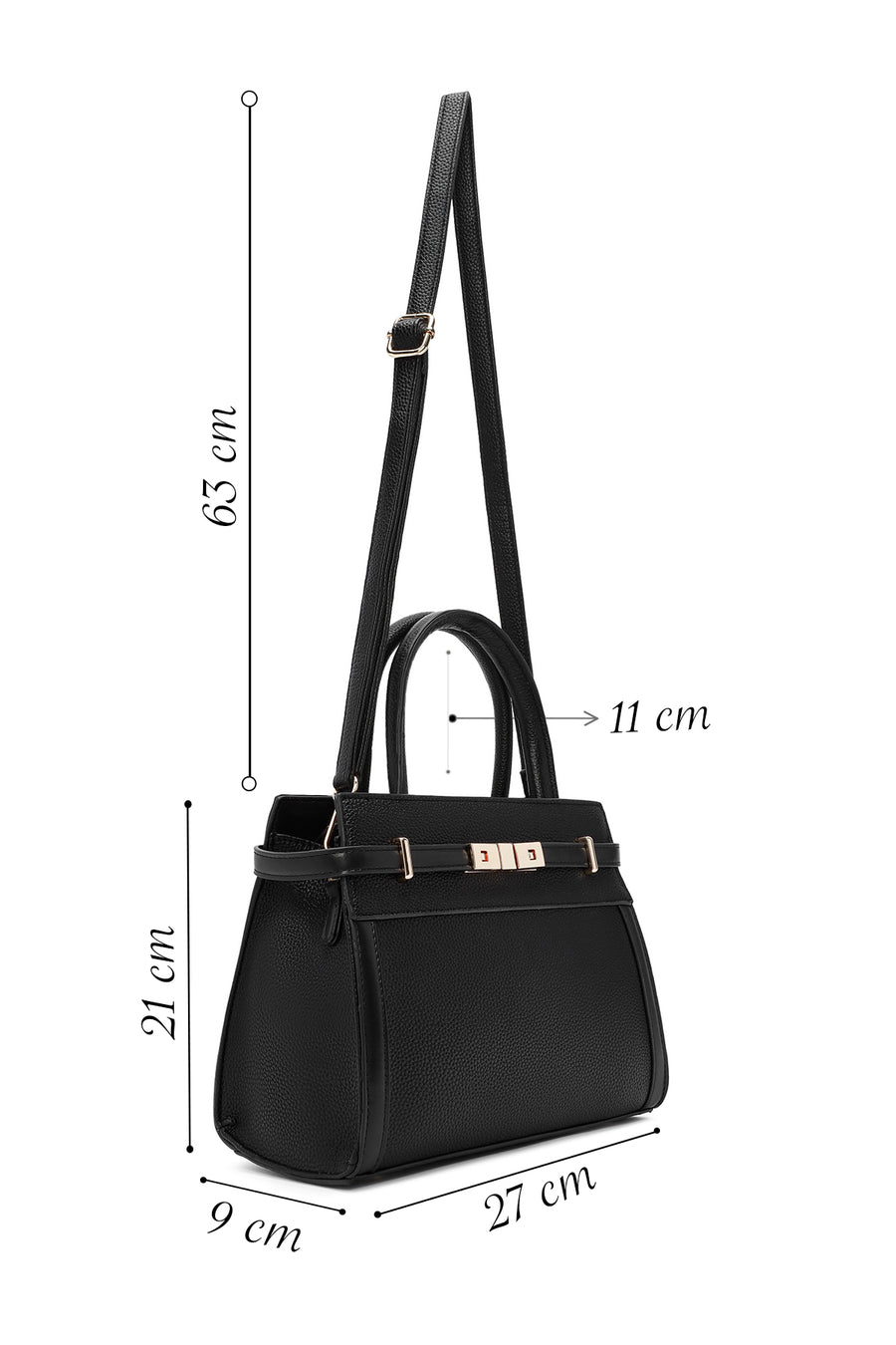 Women's Black Long Strap Shoulder Bag