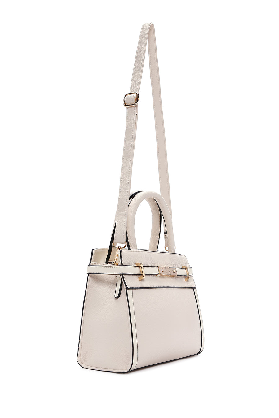 Women's Cream Long Strap Shoulder Bag