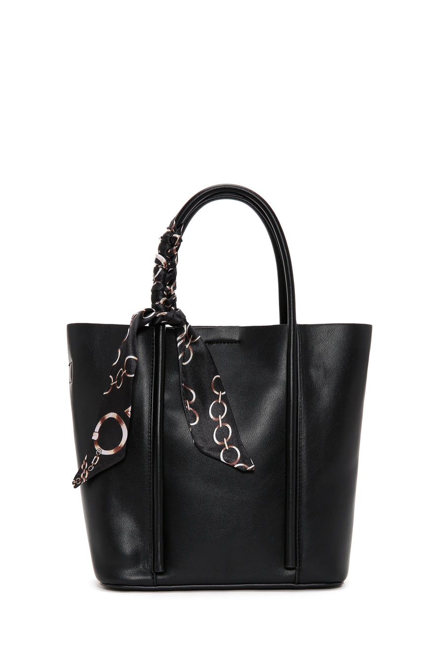 Women's Black Long Strap Shoulder Bag with Accessory Detail
