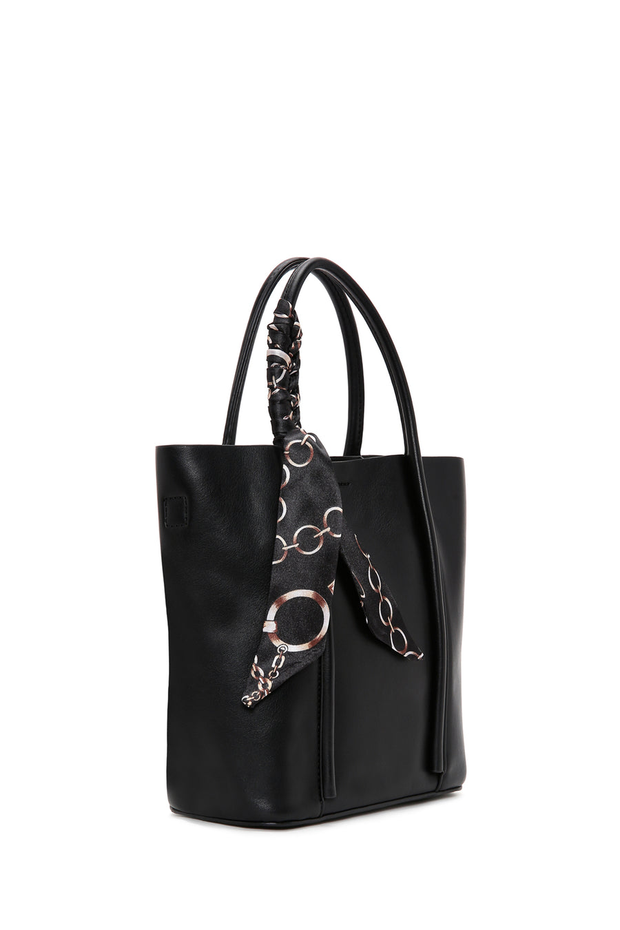 Women's Black Long Strap Shoulder Bag with Accessory Detail