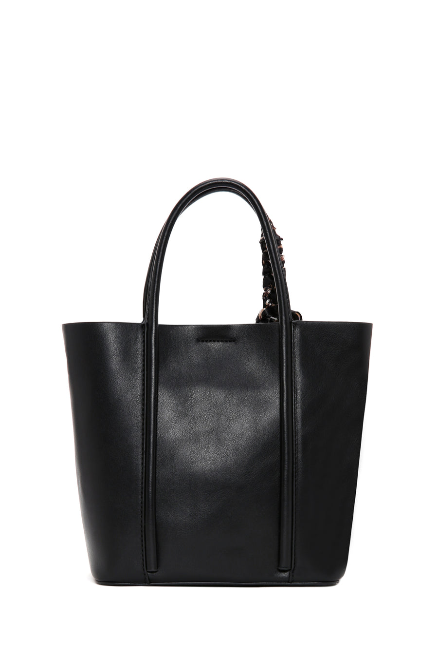 Women's Black Long Strap Shoulder Bag with Accessory Detail