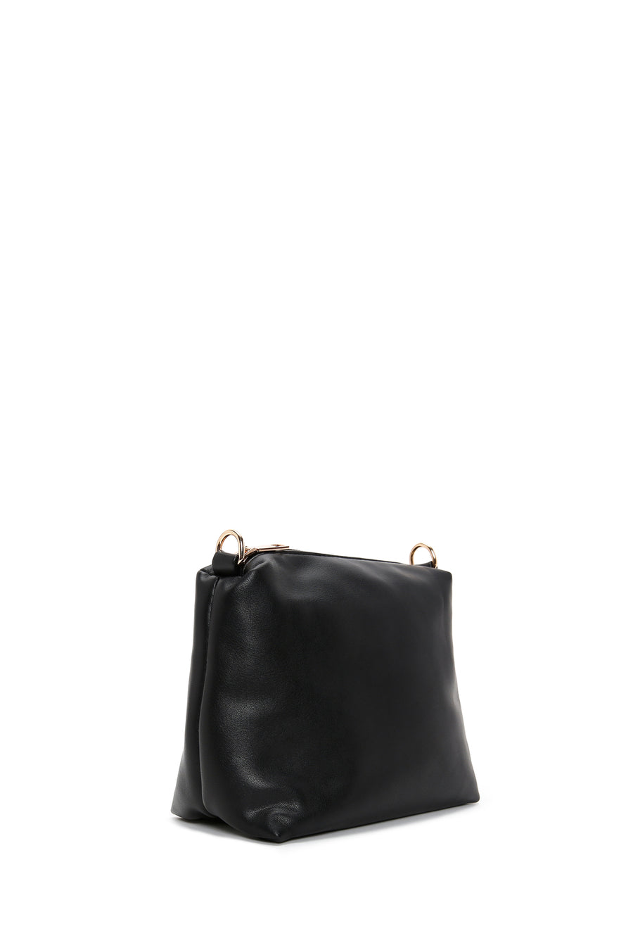 Women's Black Long Strap Shoulder Bag with Accessory Detail