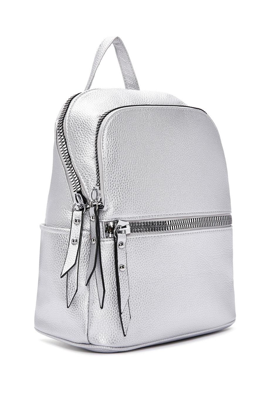 Women's Silver Metallic Backpack
