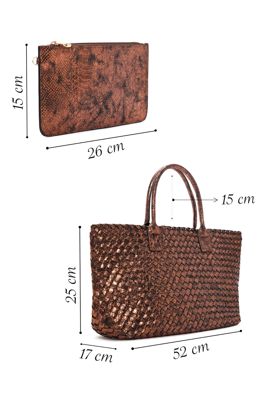 Women's Bronze Knit Shoulder Bag