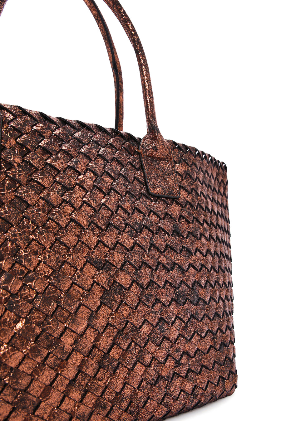 Women's Bronze Knit Shoulder Bag