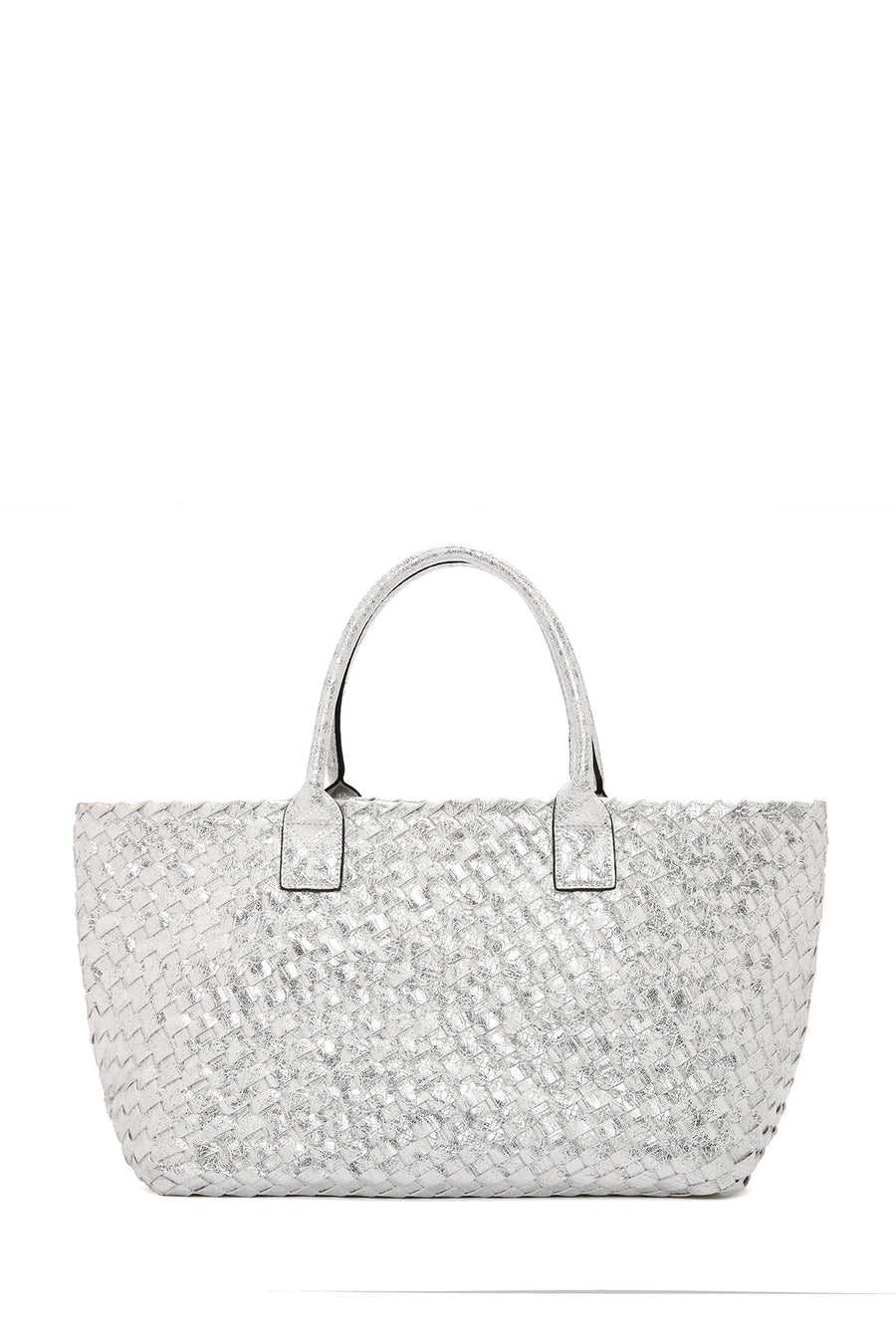 Women's Silver Knit Shoulder Bag