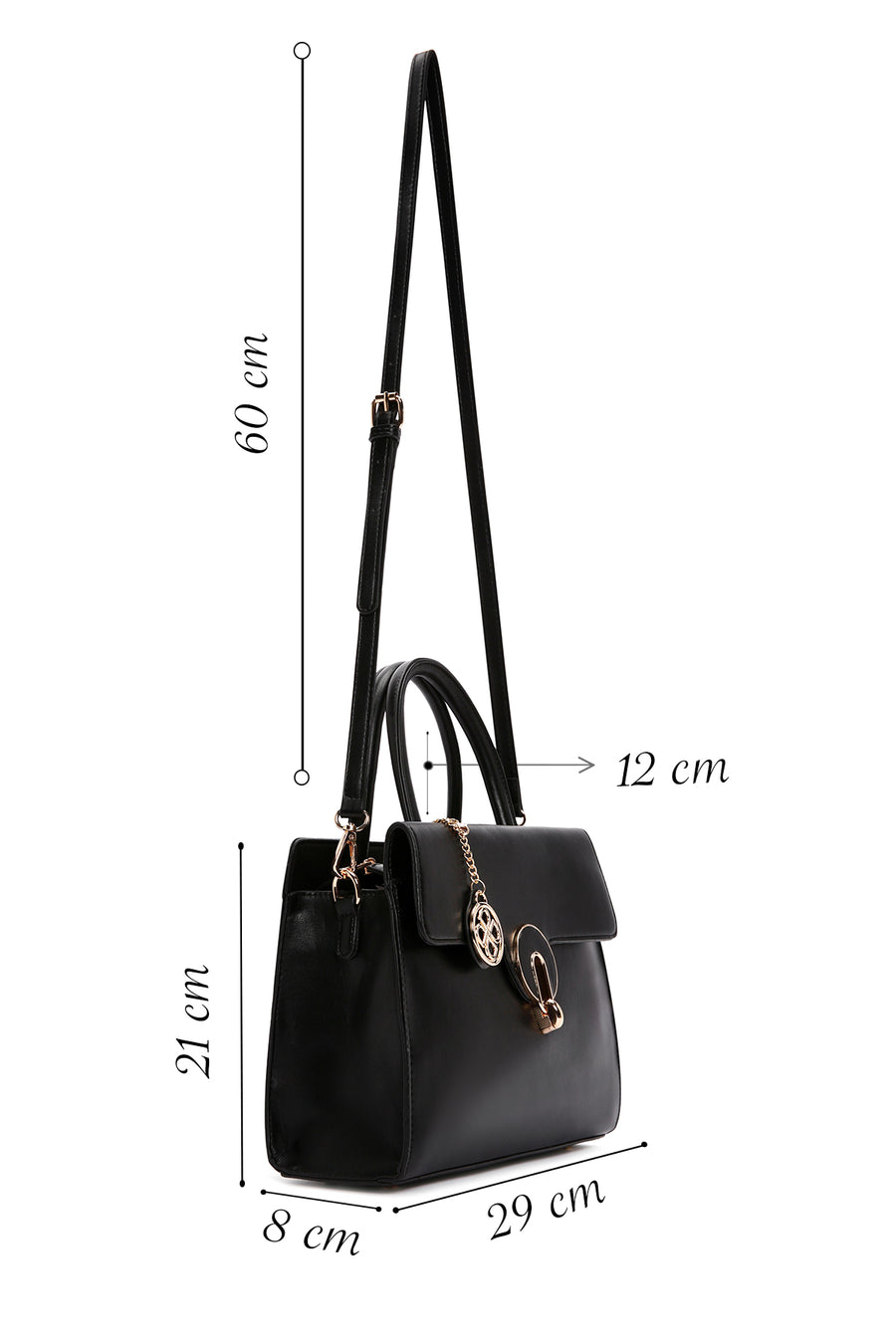 Women's Black Long Strap Shoulder Bag